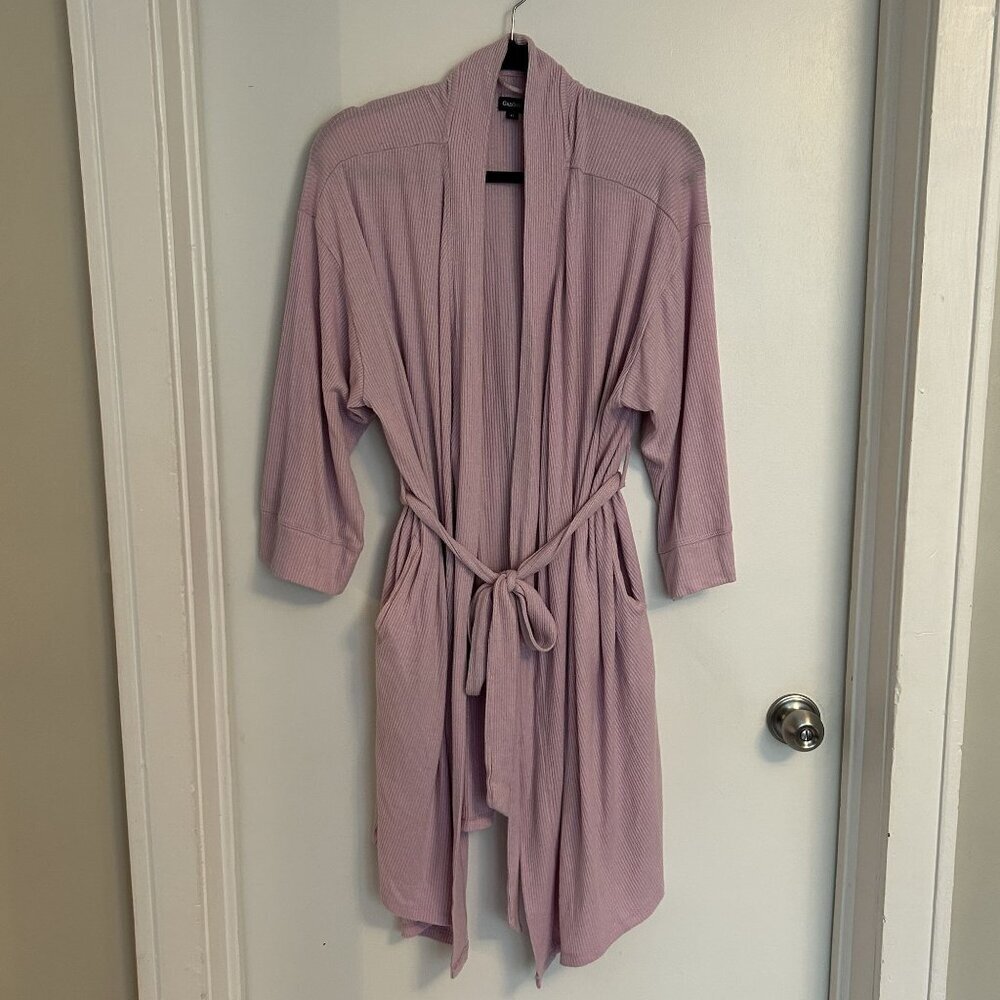 GAP GapBody XL Long Sleeve Ribbed Belted Robe Pink G1126XRDMA Loungewear - Picture 2 of 10